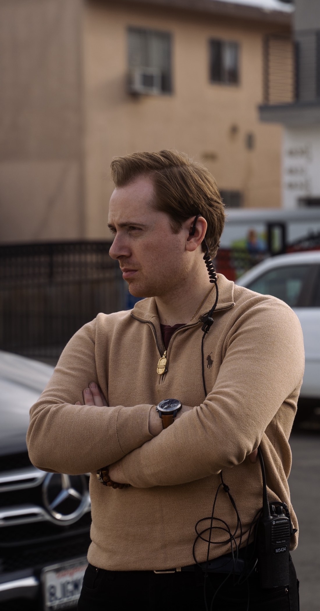 Edoardo Novello on set